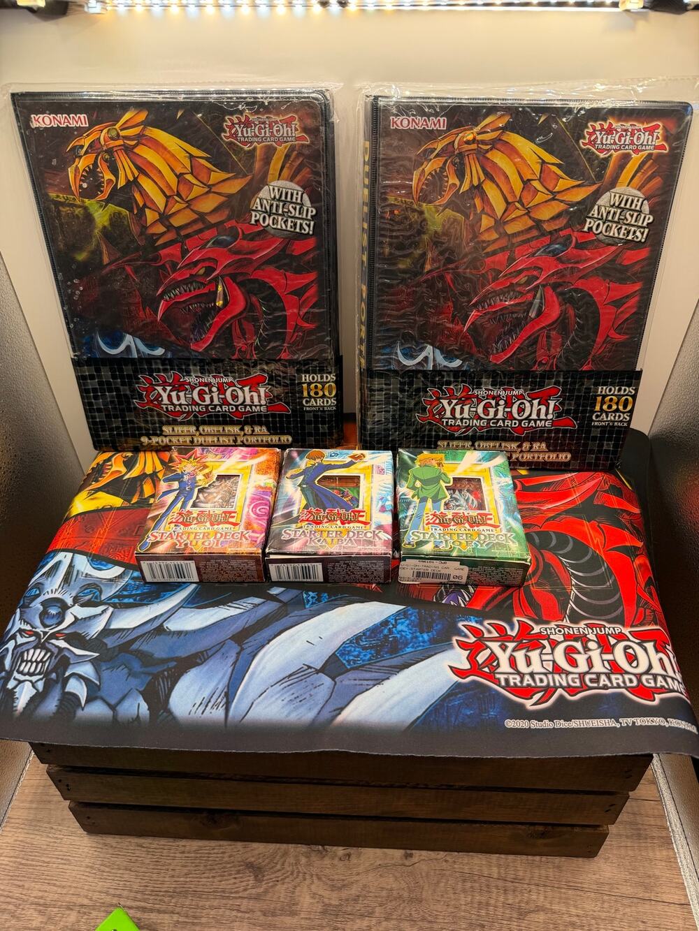 Yu-Gi-Oh! Egyptian God Card Bundle-3 Starter Decks, 2 Portfolios, Slifer Playmat